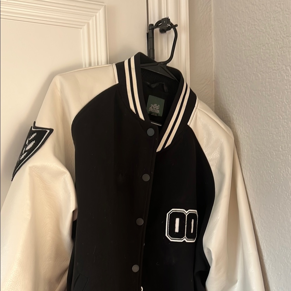 Wild Fable Black and White Varsity Jacket